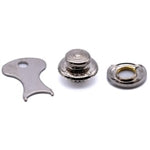 British Tenax® Fastener Button With Locking Nut (Nickel plated Brass) & Key