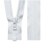 YKK #10 Vislon 30" White Separating Zippers